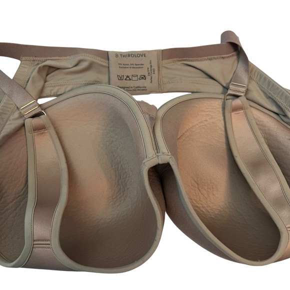 ThirdLove 44D Perfect Coverage Bra Nude Smooth Wide Strap Comfort - Picture 4 of 5
